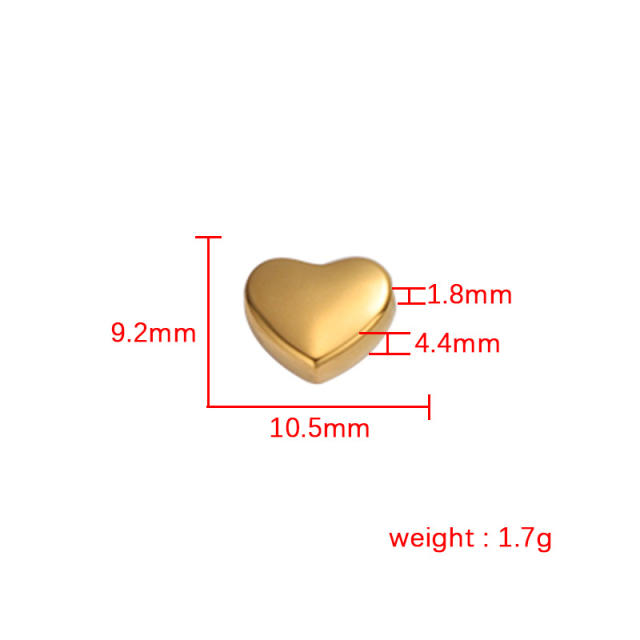 Stainless Steel Round Corner Heart Shaped Small Hole Bead Mirror Jewelry Accessories Diy