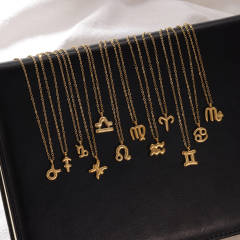 Dainty zodiac pendant stainless steel necklace
