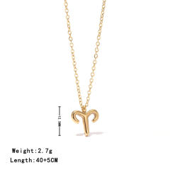 Dainty zodiac pendant stainless steel necklace