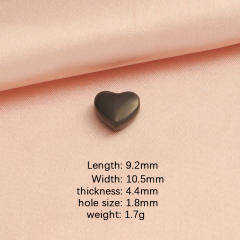 Stainless Steel Round Corner Heart Shaped Small Hole Bead Mirror Jewelry Accessories Diy