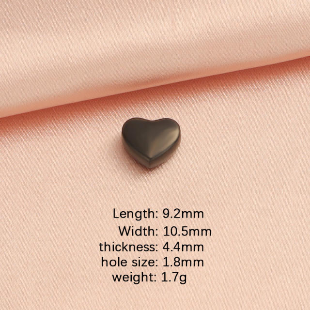 Stainless Steel Round Corner Heart Shaped Small Hole Bead Mirror Jewelry Accessories Diy