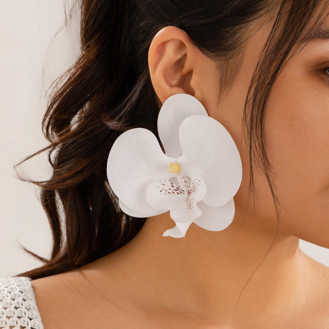 Holiday orchid earrings choker brooch jewelry set