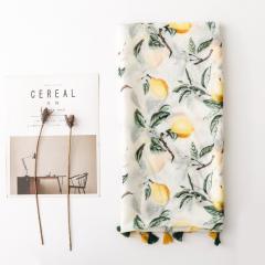 Fashion Yellow Green Lemon Thin Tassel Shawl Women