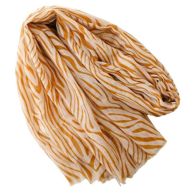 Fashion Yellow Zebra Pattern Thin Rave Shawl Women
