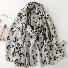 France spring summer cotton linen scarf rock leopard scarf