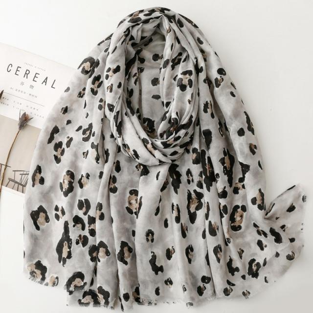 France spring summer cotton linen scarf rock leopard scarf