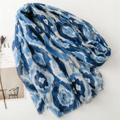 Blue Creative Geometric Thin Wrap Shawl Accessories Women