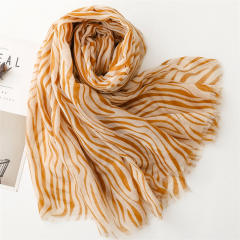Fashion Yellow Zebra Pattern Thin Rave Shawl Women