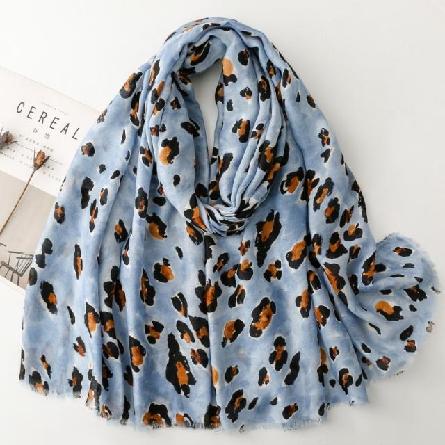 France spring summer cotton linen scarf rock leopard scarf