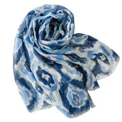 Blue Creative Geometric Thin Wrap Shawl Accessories Women