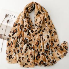 France spring summer cotton linen scarf rock leopard scarf