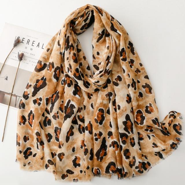 France spring summer cotton linen scarf rock leopard scarf