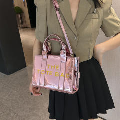 Bright Leather Simple tote Bag