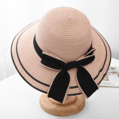 Sweet bow summer mommy baby straw hat beach hat