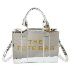 Bright Leather Simple tote Bag