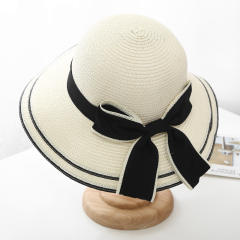 Sweet bow summer mommy baby straw hat beach hat