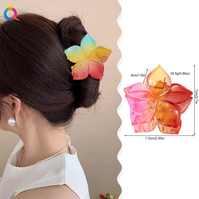 Five-leaf Flower Gradient  hair claw clips