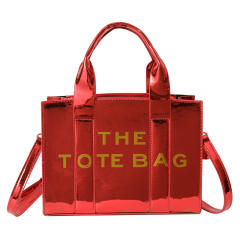 Bright Leather Simple tote Bag