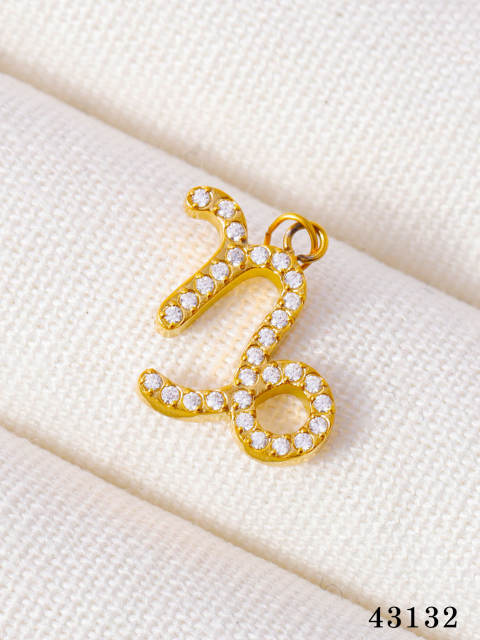 Fashionable Stainless Steel Micro-Paved Diamond zodiac Accessories Jewelry Wholesale