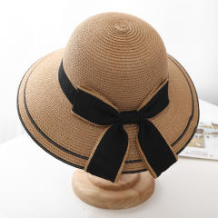 Sweet bow summer mommy baby straw hat beach hat
