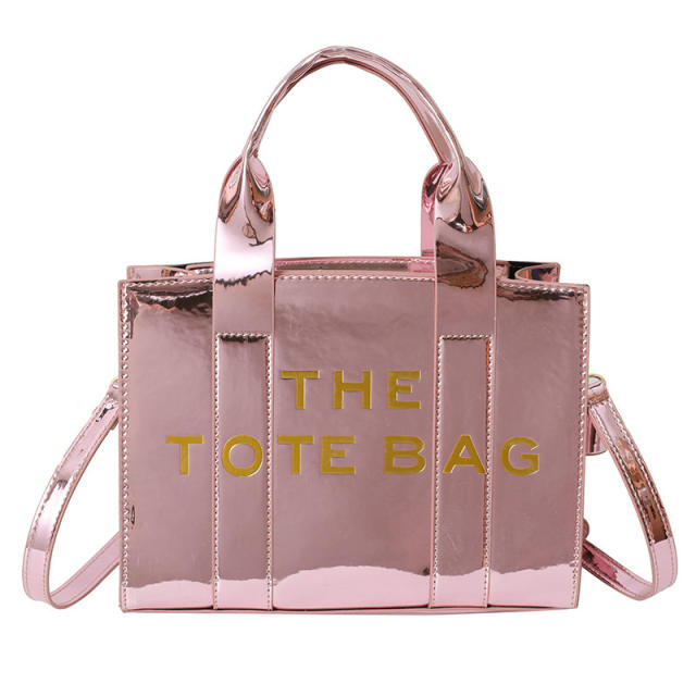 Bright Leather Simple tote Bag