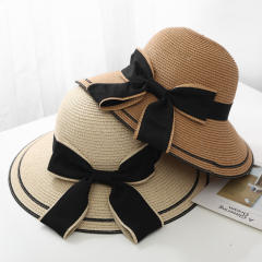 Sweet bow summer mommy baby straw hat beach hat