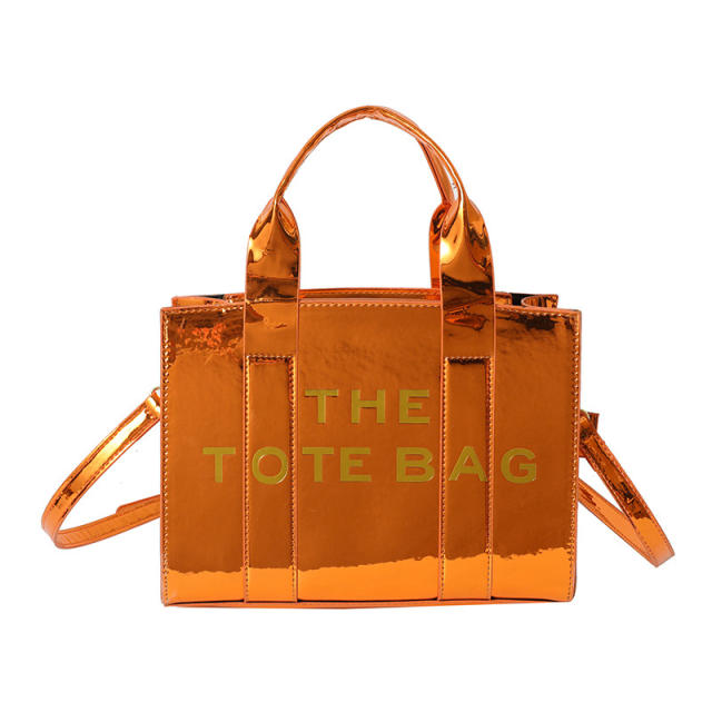 Bright Leather Simple tote Bag