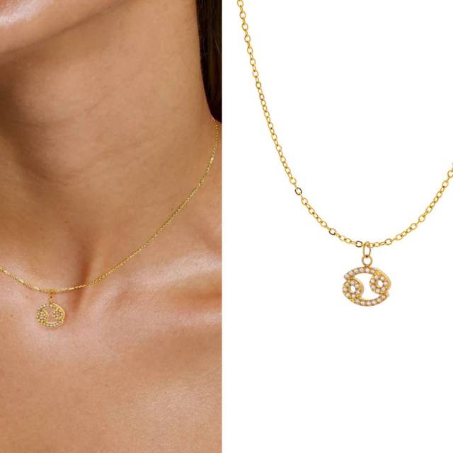 Fashionable Stainless Steel Micro-Paved Diamond zodiac Accessories Jewelry Wholesale