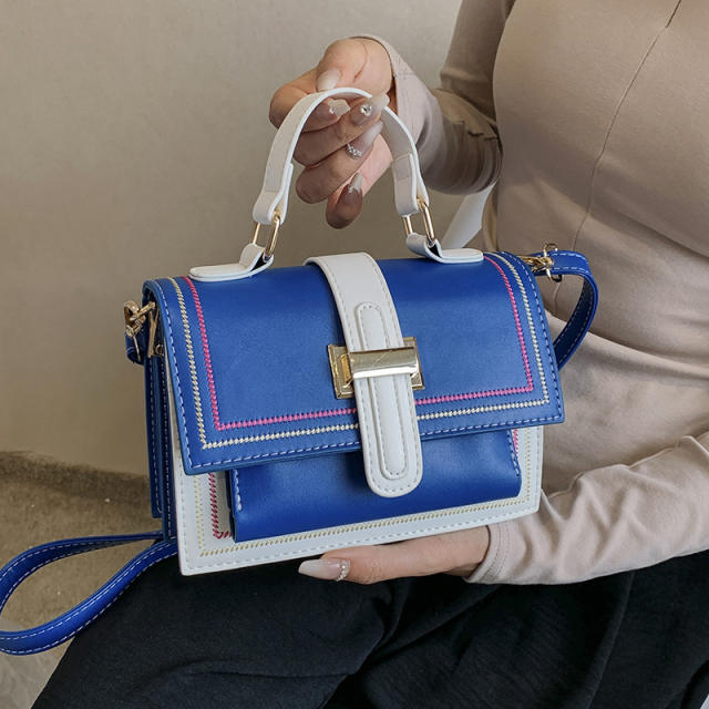 2025 New Fashionable Casual Shoulder Crossbody Bag Korean-style Colorblock Small Square Bag