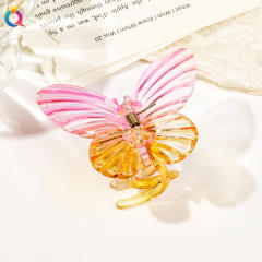 Gradient transparent square hair clip butterfly women's hair claw clips
