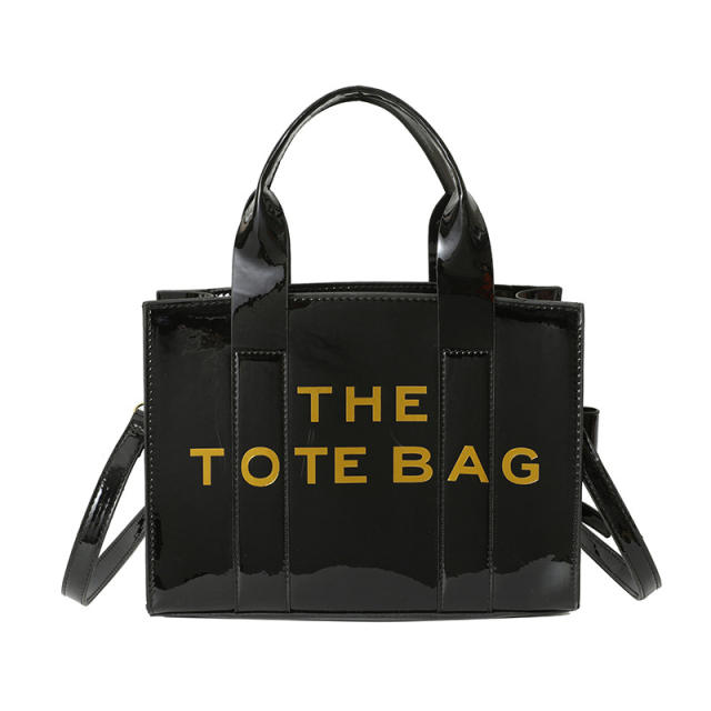 Bright Leather Simple tote Bag