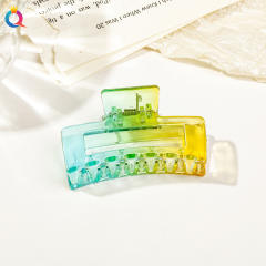 Gradient transparent square hair clip butterfly women's hair claw clips