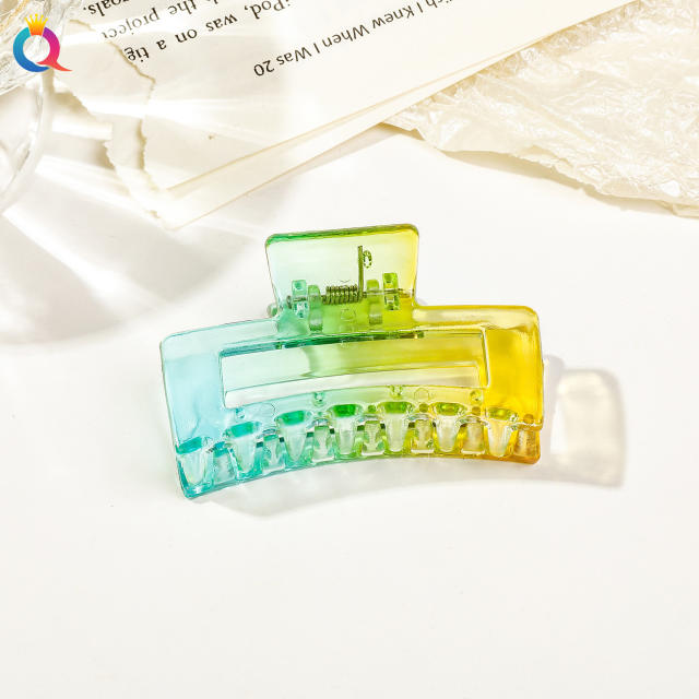 Gradient transparent square hair clip butterfly women's hair claw clips