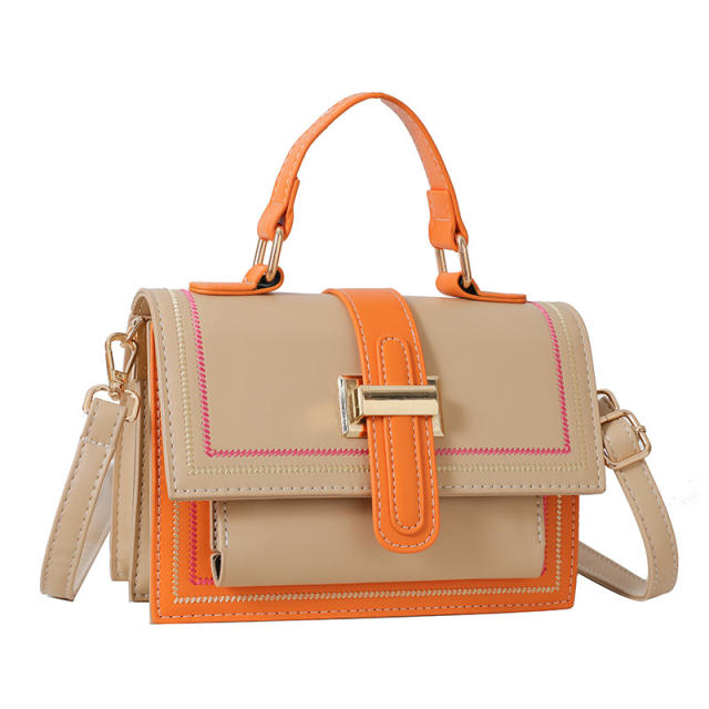2025 New Fashionable Casual Shoulder Crossbody Bag Korean-style Colorblock Small Square Bag