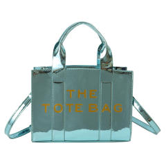 Bright Leather Simple tote Bag
