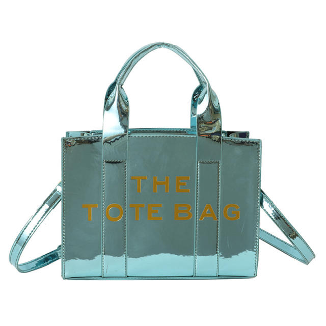 Bright Leather Simple tote Bag