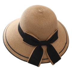 Sweet bow summer mommy baby straw hat beach hat
