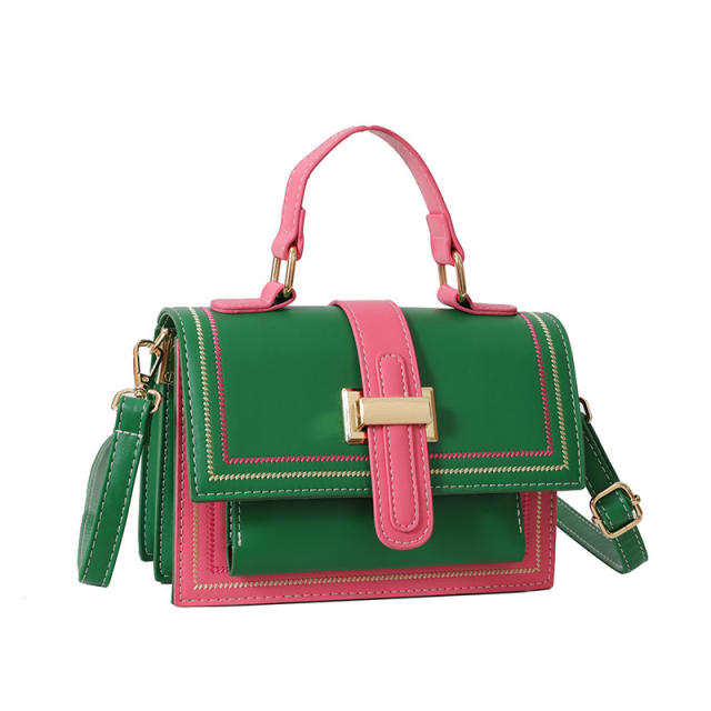 2025 New Fashionable Casual Shoulder Crossbody Bag Korean-style Colorblock Small Square Bag
