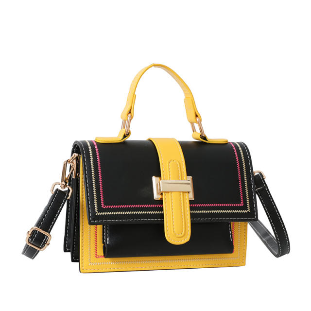 2025 New Fashionable Casual Shoulder Crossbody Bag Korean-style Colorblock Small Square Bag
