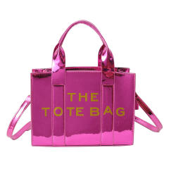 Bright Leather Simple tote Bag
