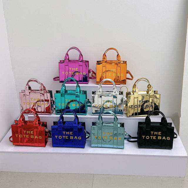 Bright Leather Simple tote Bag