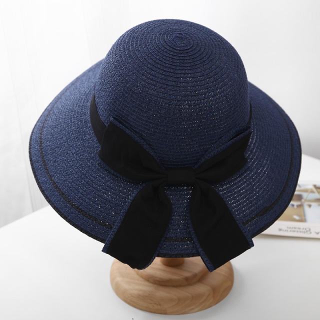 Sweet bow summer mommy baby straw hat beach hat