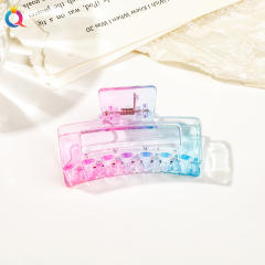 Gradient transparent square hair clip butterfly women's hair claw clips