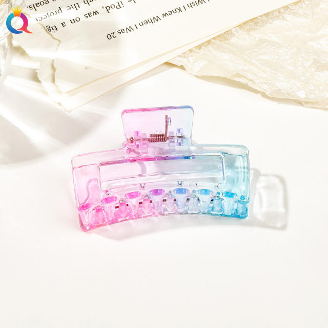 Gradient transparent square hair clip butterfly women's hair claw clips