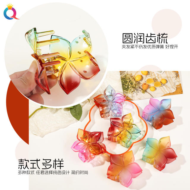 Five-leaf Flower Gradient  hair claw clips