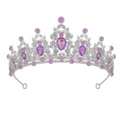 Silver color rhinestone wedding hair crown