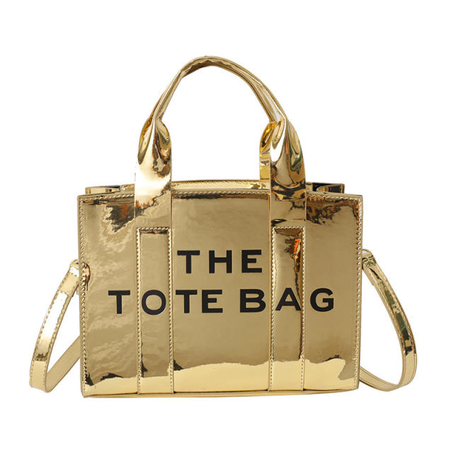 Bright Leather Simple tote Bag