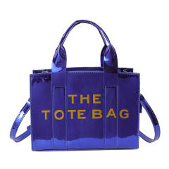 Bright Leather Simple tote Bag