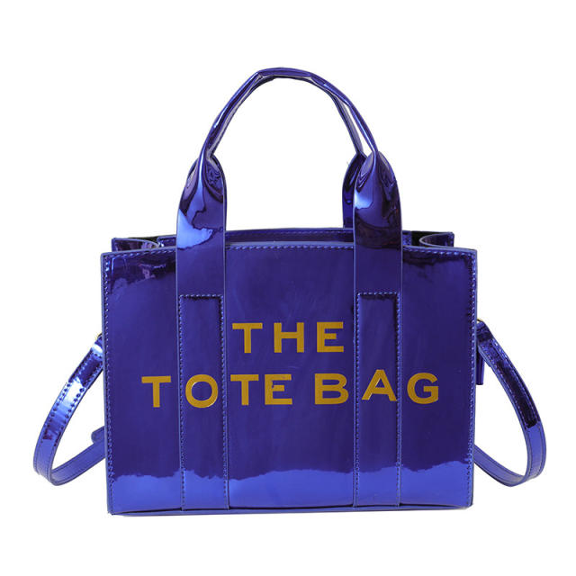 Bright Leather Simple tote Bag