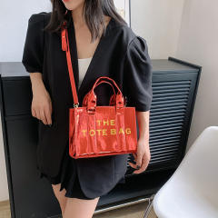 Bright Leather Simple tote Bag